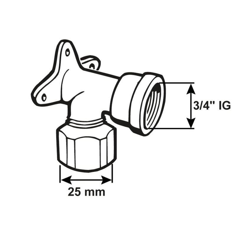 CORNAT T617025 PE Wall Disk,Brass 25x3/4 Inside Thread