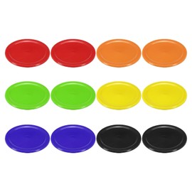 PATIKIL Air Hockey Pucks 2.5 Inch, 12Pcs Air Hockey Heavy Replacement Pucks for Game Tables Equipment Accessories 2Pcs Per Color