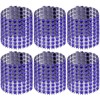 Waycreat 120pcs Blue Napkin Rings,Napkin Rings Bulk, Rhinestone Napkin Rings