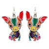 NEWEI Cute Enamel Chihuahua Clip Earrings for Women Girls Chihuahua