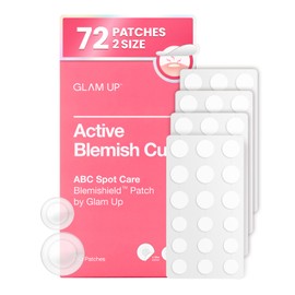 GLAM UP Hydrocolloid Blemish Pimple Zit Patches - Invisible Ultra Thin Spot Cover Stickers for Face and Skin, Strong Water-proof and Adhesive Overnight Thin & Invisible (72 Count / 2 Sizes)