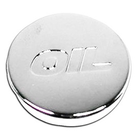 Cobra-Tek Fits Universal Chrome Top Push In Oil Cap Plug For Valve Covers Oil Logo 1.25"