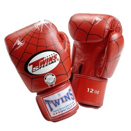 Twins Genuine Leather Boxing Gloves, red