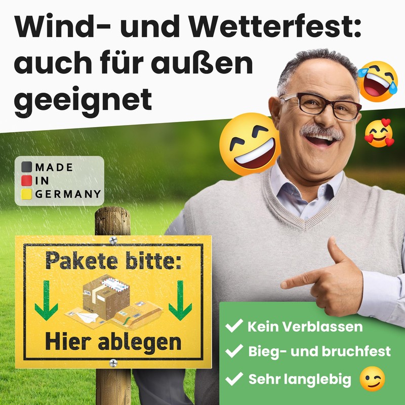 DankeDir! Pakete bitte hier abgen - Sign 30 x 20