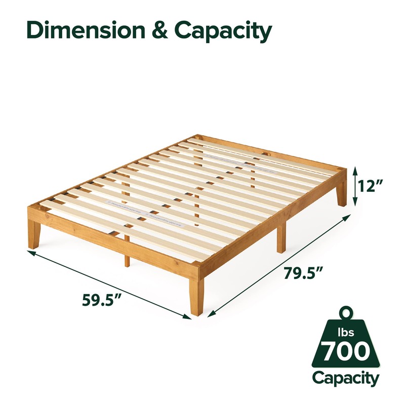 Zinus 12 Inch Solid Wood Platform Bed / No Boxspring