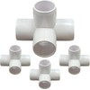 3/4" 4-Way Tee Furniture Grade PVC Fitting in White, UV-Resistant,
