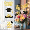 16 Pcs Graduation Decorations Class of 2025, Black & Gold