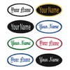 Oval Name Patch Uniform Work Shirt Custom Embroidery, Royal/White Border