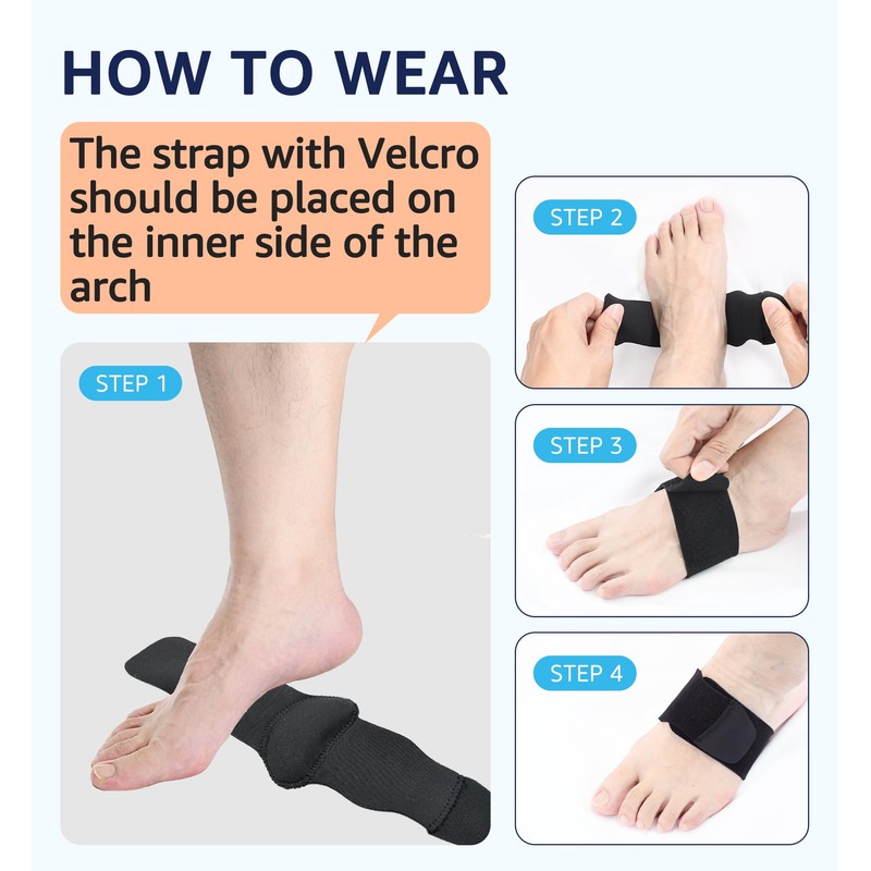 HiRui Arch Support Braces (Pair) for Plantar Fasciitis Relief -