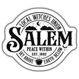 Local Witches Union Salem Sticker, Peace Within Sticker, Sky Above Earth Below Decal, Witchy Car Sticker, Magical Coven Sticker - 5-Inch Sticker - 2-Pack - CCSTICKER00696