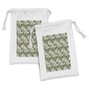 Ambesonne Tropical Fabric Pouch Set of 2, Monstera Leaf Illustration
