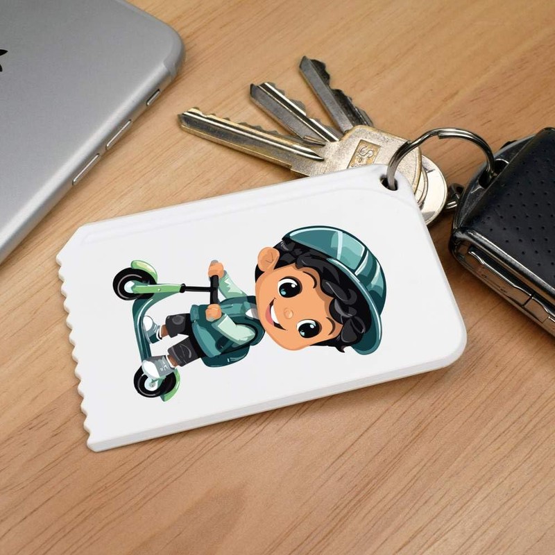 Azeeda 'Little Boy And Scooter' Plastic Ice Scraper (IC00036470)