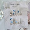 Silver magnet gel & butterfly handmade nail tips ✨ -