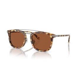 Coach HC8382 Sunglasses, Honey Tortoise/Brown Solid, 53 mm