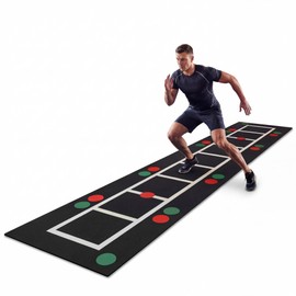 Nuanchu 3-in-1 Agility Ladder Training Mat 15 ft x 3 ft, Speed Ladder and Dot Drill Mat, Non-slip Exercise Training Mats for Basketball Soccer Football Adults Youth Indoor Outdoor Exercise Equipment