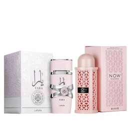 Lattafa Perfumes | Yara + Rave Now Pink Women - Perfume Set [Set of 2] 3.4 oz Per Bottle | Women's Perfume