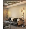 GOEBLESON Floor Lamp with Shelves, Boho Floor Lamp with Foot