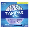Tampax Pearl Tampons with Plastic Applicator, Light Absorbency, Unscented, 50