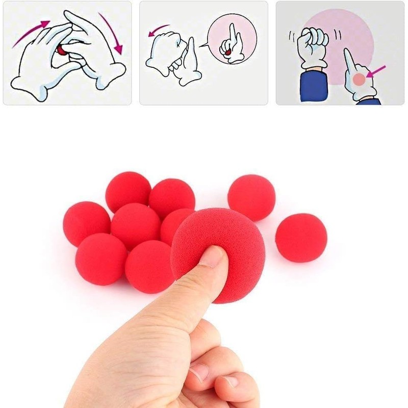10 Pieces Red Magic Soft Red Sponge Balls Close-up Classic