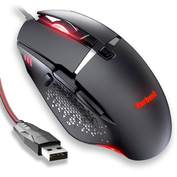 Varbmt C300 RGB Gaming Mouse - 12800 DPI Adjustable, 8