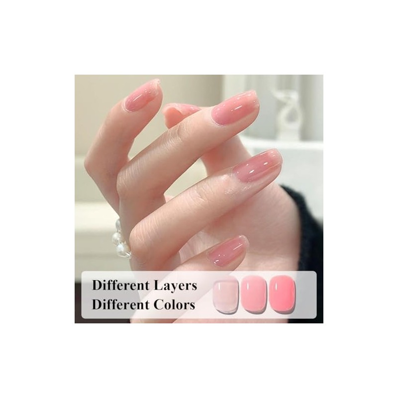 COSMOO Esmalte de Uñas Nude Rosa Melocotón Secado Rápido Transparente