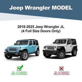 Perfit Liner 6 inch Running Boards & Side Steps Compatible with 2018-2025 Jeep Wrangler JL 4 Door, Jeep Wrangler 4xe, Matte Black Nerf Bars Step Bars(Not for JK Model)