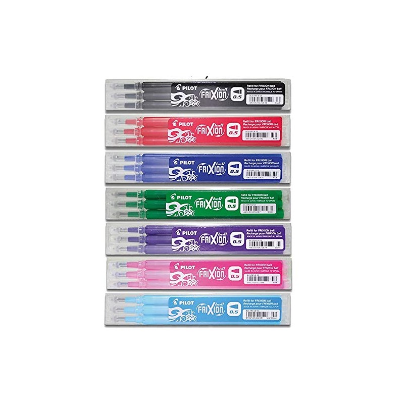 PILOT FriXion Rollerball Replacement Cartridges Set 3 Each of 7
