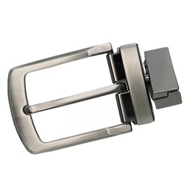 BIGHAS Men's Reversible Belt, 1.4 inches (3.5 cm), Double-sided, Rotating, Pin Type, Buckle, Single Item, Genuine Leather, Business and Casual, Buckle Only, Replacement Box Included, 203 gray