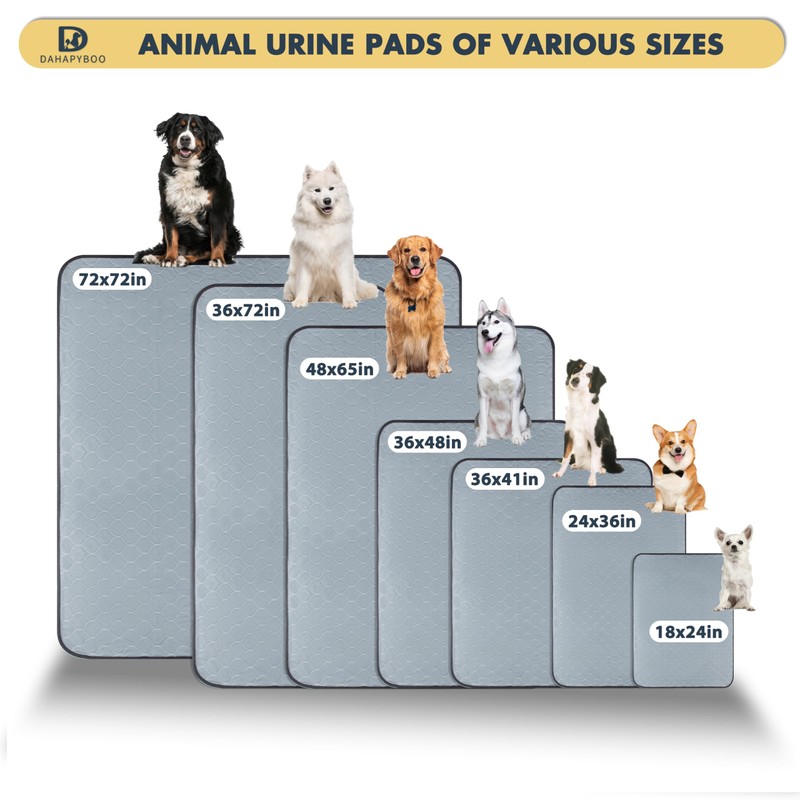 DAHAPYBOO Extra Large Washable Pee Pads for Dogs,4 Pack Reusable