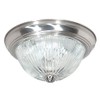 NUVO SF76/609 Two Light Flush Mount, Brushed Nickel/Clear Ribbed Glass
