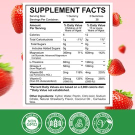 Gomitas Complejas de MagnesioGomitas Masticables Tranquilas para Niños y AdultosGlicinato de Magnesio, Threonate S