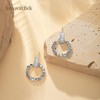 SayovatBek Silver Plated Drop Dangle Earrings, Cubic Zirconia Geometric Design,
