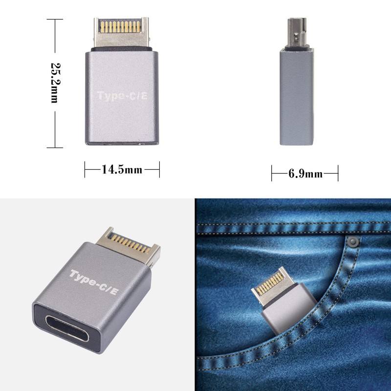 Duttek USB C Front Panel Adapter, 10 Gbps Type E