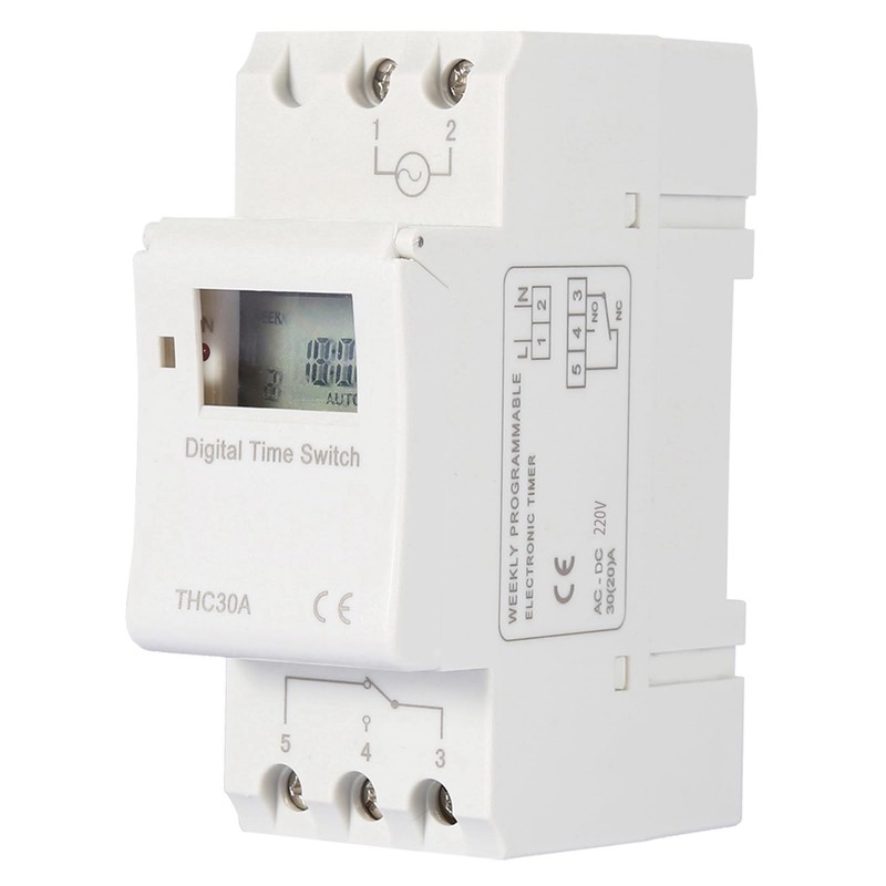 Walfront 30A Digital Timer Switch 7 Day Programmable Electronic Time