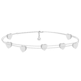 GD GOOD.designs EST. 2015 ® Women's Heart Bracelet (15+4 cm) Adjustable Love Bracelet with Small Hearts, Stainless Steel, Silver