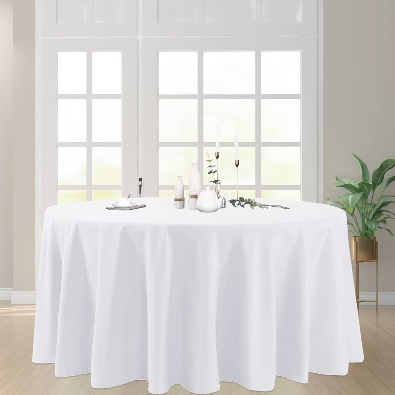 luccido 6 Pack Round Tablecloth 70 Inches White Table Cloth