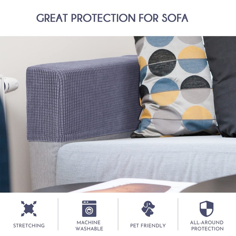 SEWACC 2pcs Sofa Arm Covers Stretchy Couch Arm Protectors for