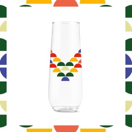 TOSSWARE POP 9oz Flute Extraordinary Together Series, SET OF 6, Premium Quality, Recyclable, Unbreakable & Crystal Clear Plastic Printed Glasses