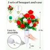 Aulock 2 Sets Cemetery Vases with Artificial Flowers for Grave