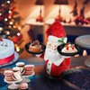 Christmas Snowman Treats Holder Santa Holding Tray Fruit Bowl Rack