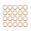 NUOBESTY 50pcs Embossed Brass Hoops Round Copper Rings Metal Linking