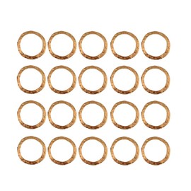 NUOBESTY 50pcs Embossed Brass Hoops Round Copper Rings Metal Linking Circles for Earring Pendants Jewelry Making