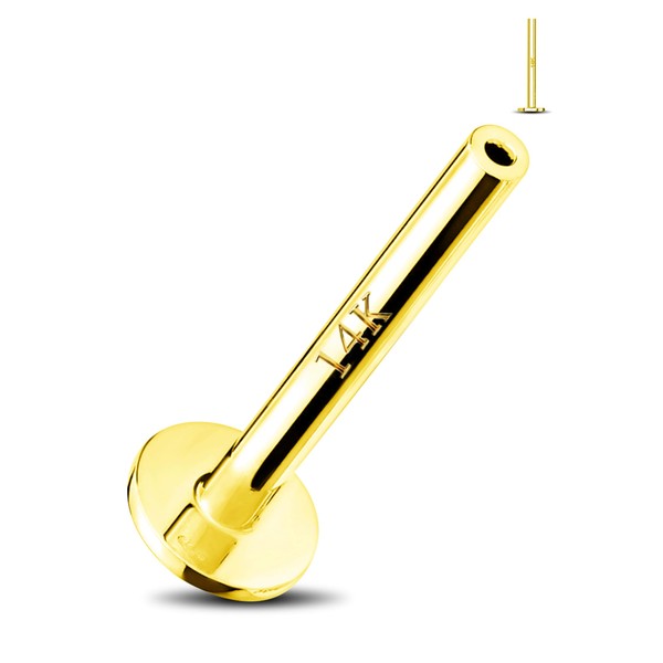 Jewseen 14K Gold Threadless Post Push-in Labret, Nose Ring, Cartilage