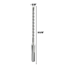 CSOOM SDS Plus Rotary Hammer Drill Bit 3/16"x6.3", Professional Concrete Drill Bit for Concrete, Brick, Stone and Cement Walls