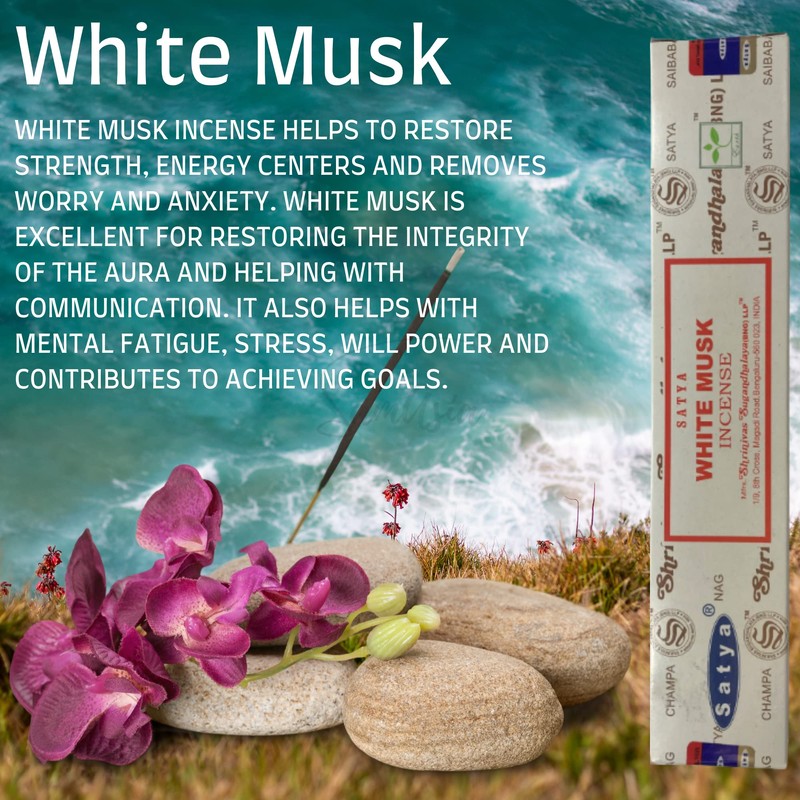 Satya Nag Champa White Musk Incense Sticks | x3 pack