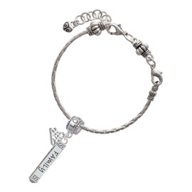 Delight Jewelry Silvertone Family Bar - I Love You/Love You More Charm Beads (Set of 2)