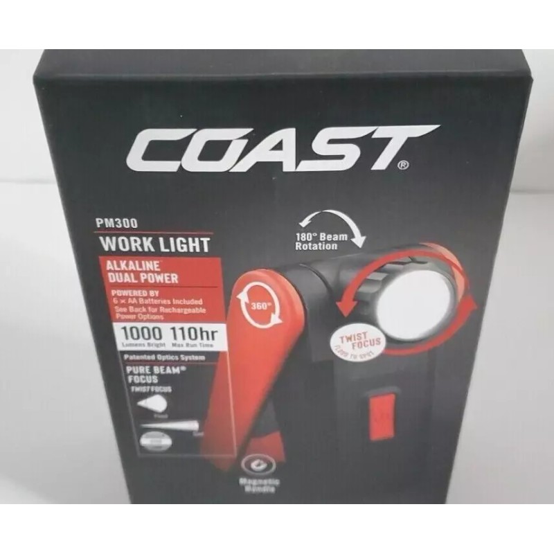 Coast Work Light PM300 Pure Beam Focus 1000 Lumen Magnetic