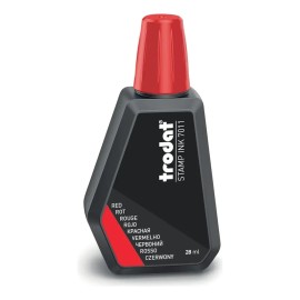 Tinta Para Sellos Trodat Color Rojo Gotero de 28 ml Tinta a base de agua para reentintar cartuchos de sellos manuales