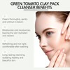 Pore-Clearing Green Tomato Clay Mask with Extract. Deep Cleanses, Dries