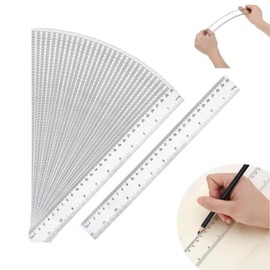 30 Pcs Clear Plastic Ruler Set, 12 Inch/30 cm Transparent Straight Ruler with Centimeters and Inches, Flexible Measuring Tool for Student Classroom School Office